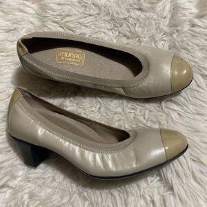 Munro American Leather Colorblock Buff Pumps Size 7.5W‎